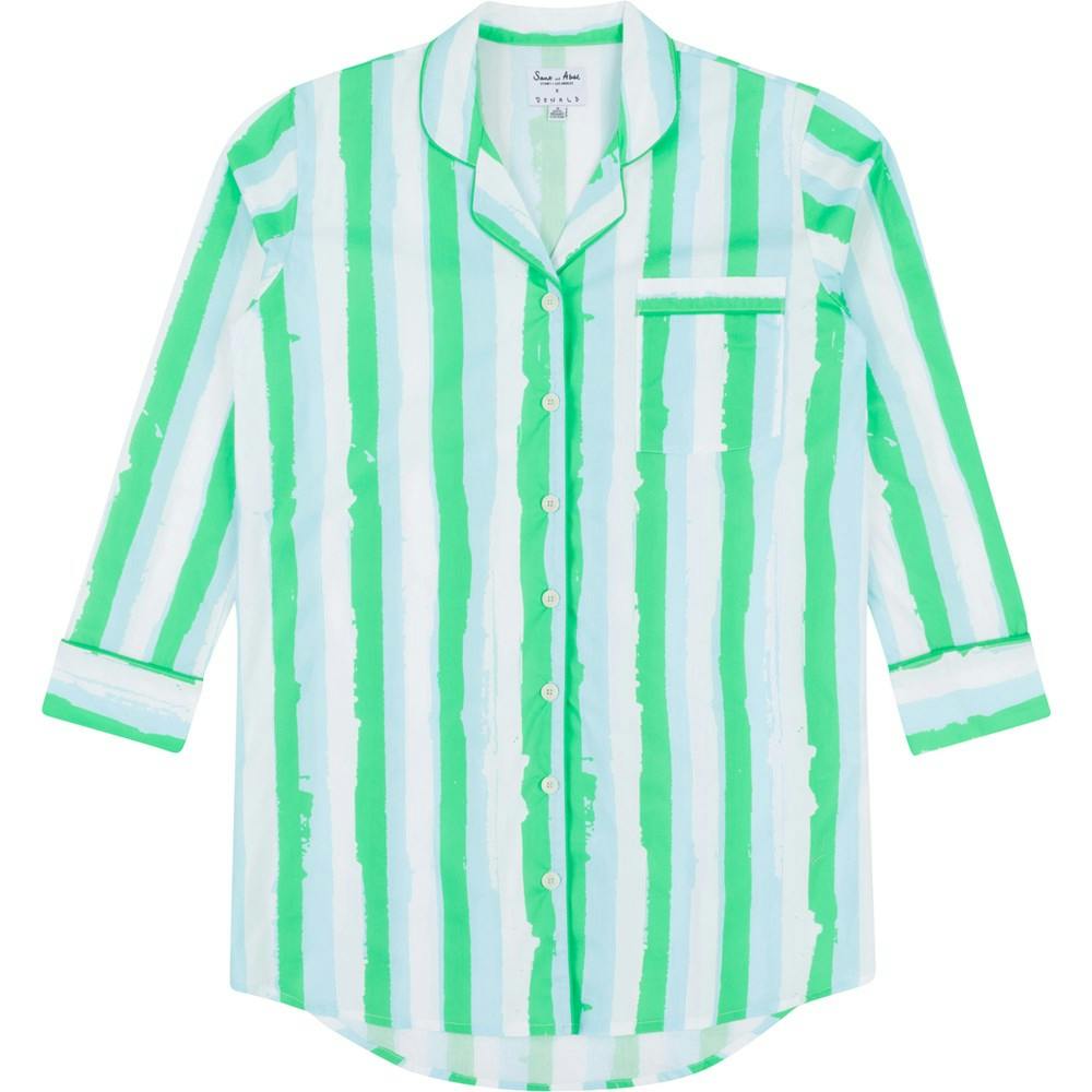 Women's Drawbertson Wild Stripes Night Shirt - Organic Cotton Poplin