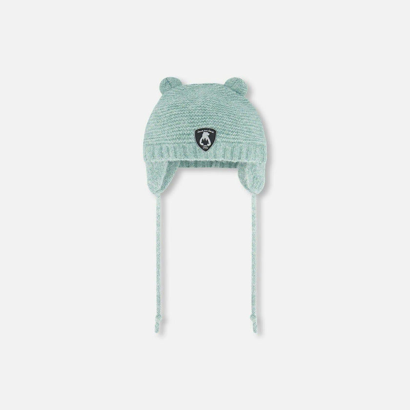 Knit Hat With Ears Green