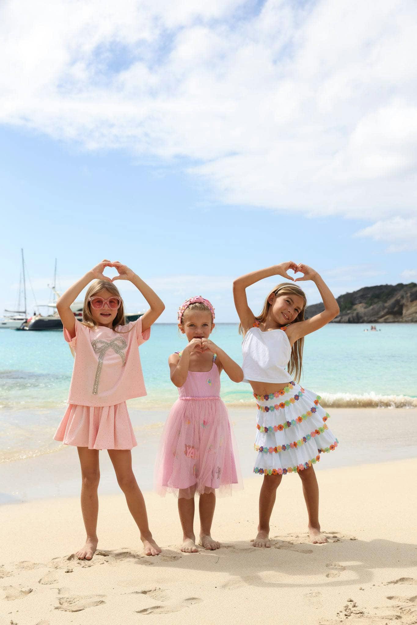 Pink Crystal Bow Short Set