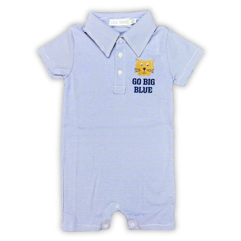 Tripp Boys' Pima Cotton Polo Shortall Blue Stripes