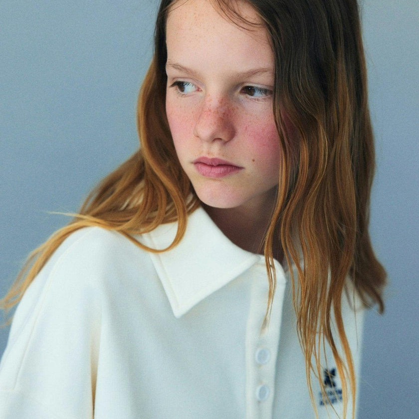 TNS Logo Teen Polo Ecru