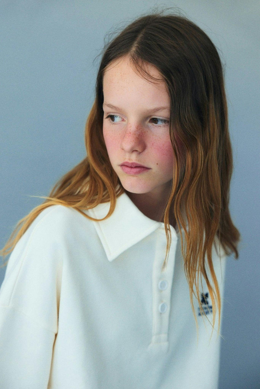 TNS Logo Teen Polo Ecru