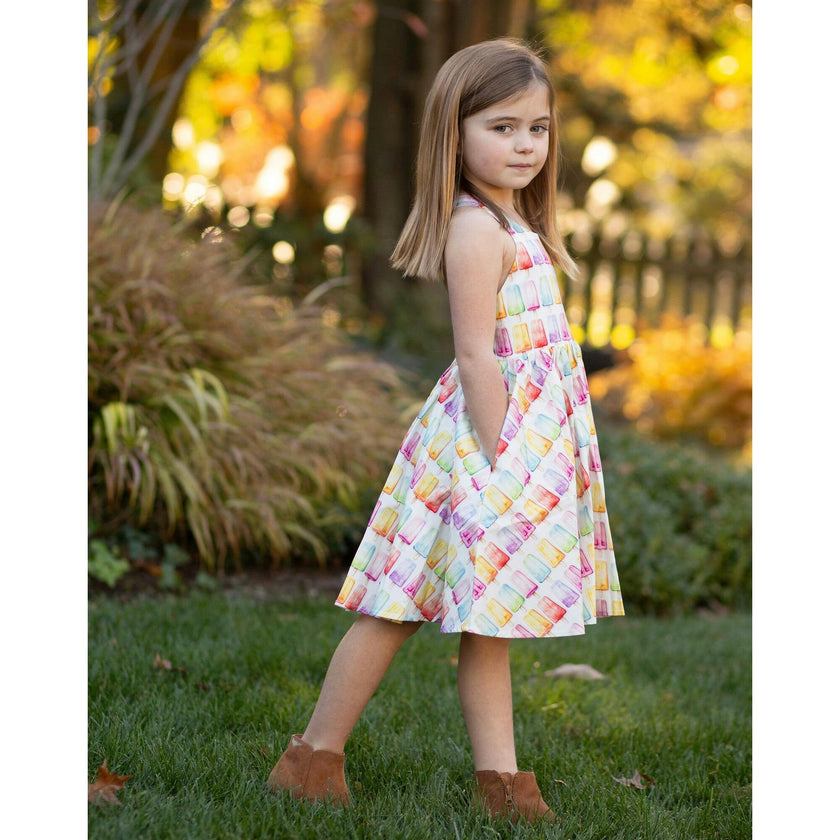 Cross Back Dress in Popsicles