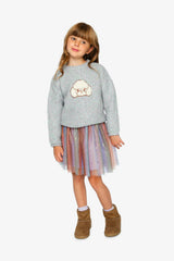 Poodle Sweater Pale Turquoise And Lilac