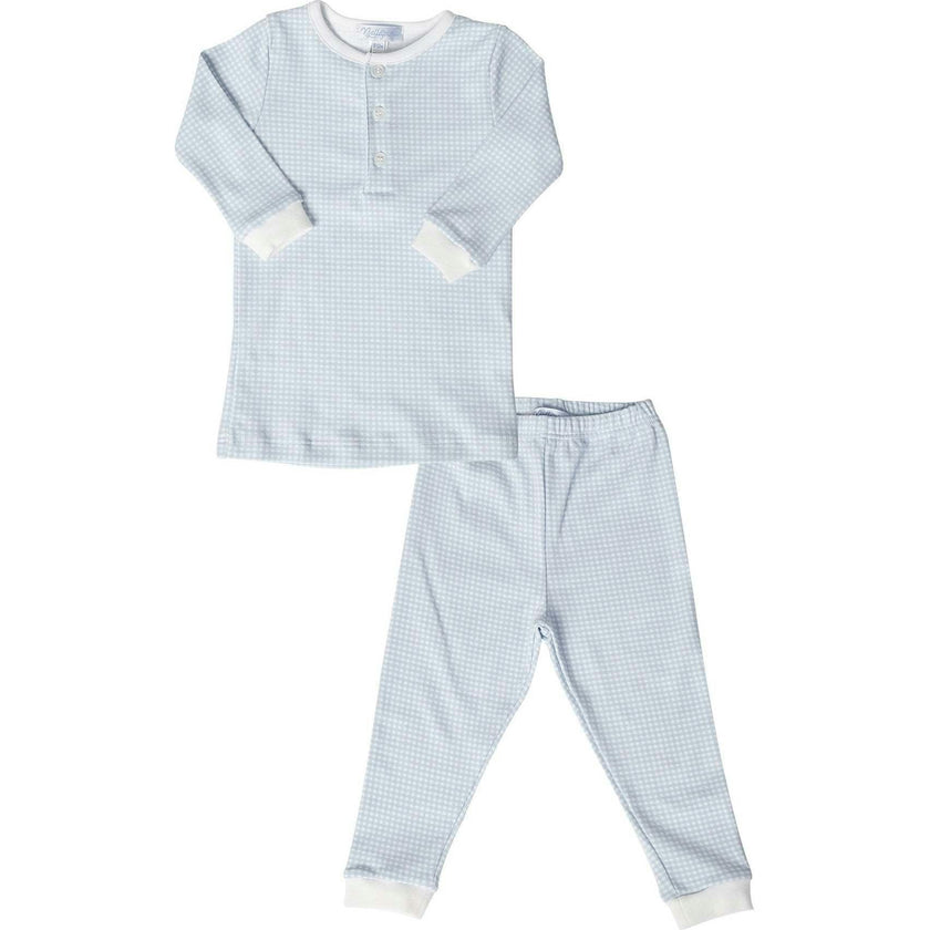 Blue Gingham Baby Pajamas