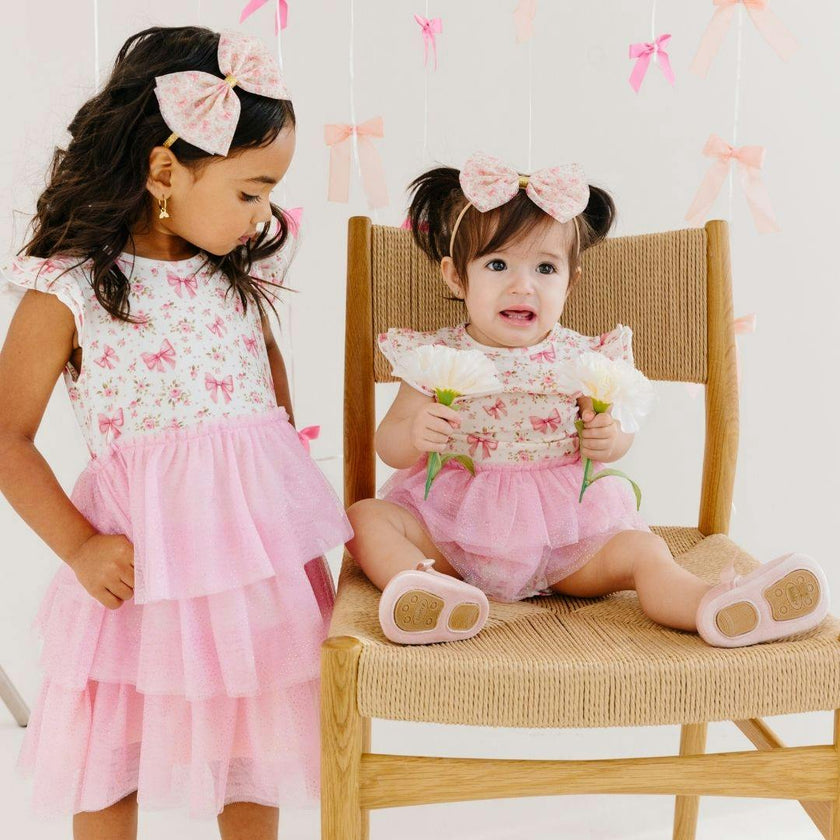 Ditsy Floral Tulle Bow Baby Headband