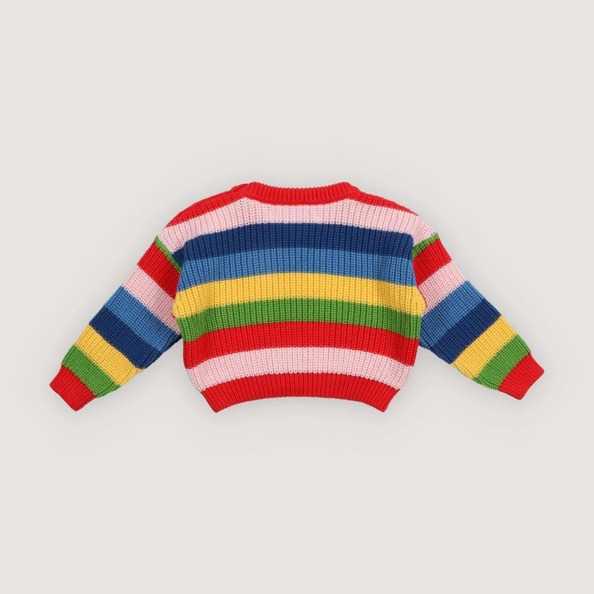 Canela Baby Jumper Tulip Red Multicolor Stripes