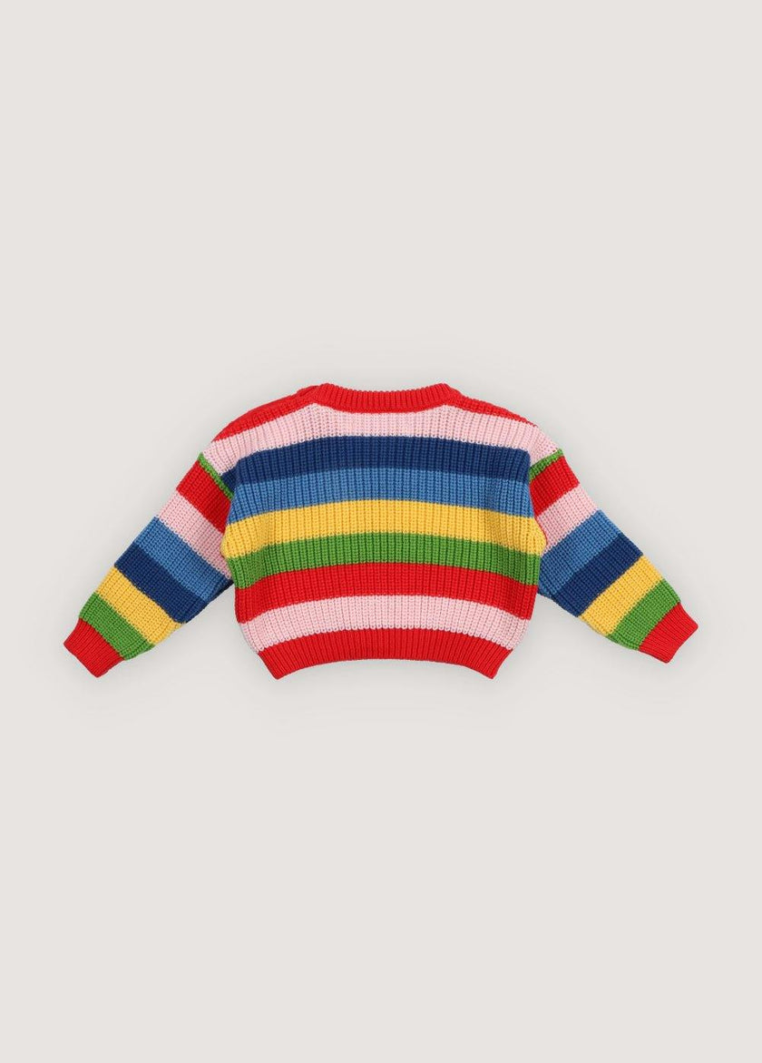 Canela Baby Jumper Tulip Red Multicolor Stripes