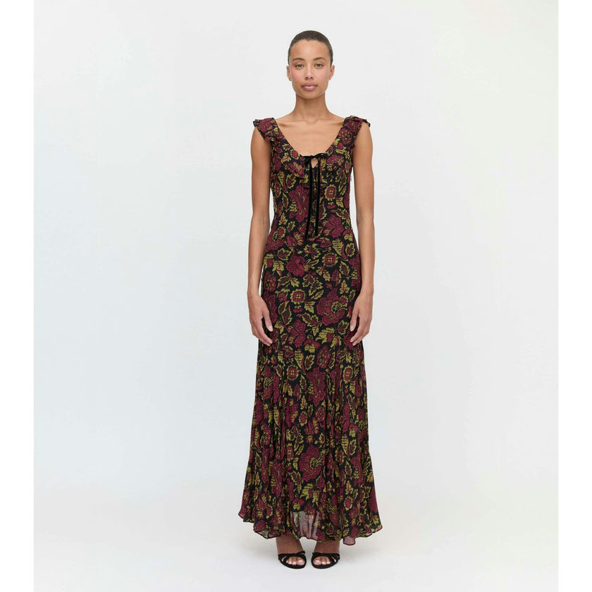 The Augustina Dress - Black Palampore Floral