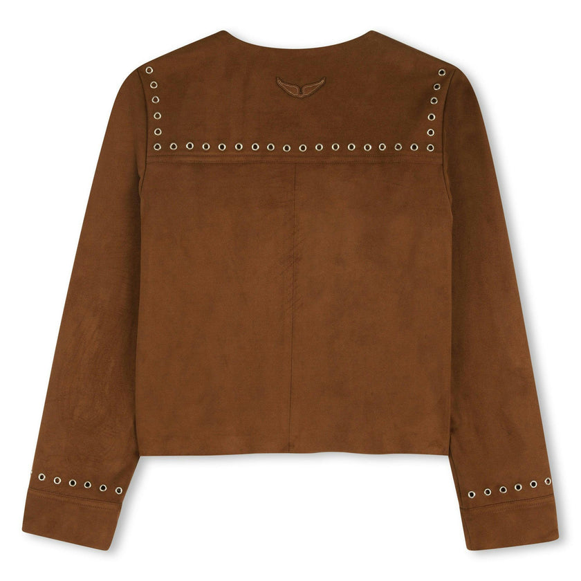 ZADIG & VOLTAIRE Faux Suede Cowgirl Jacket - Nuthatch