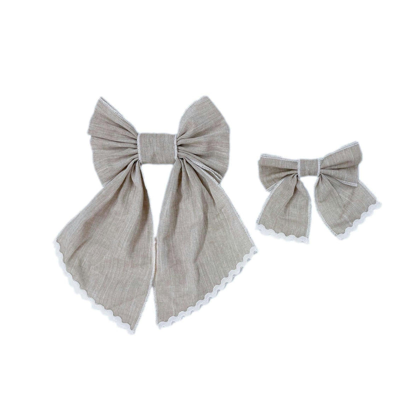 Ashlyn Linen Petite Hair Bow