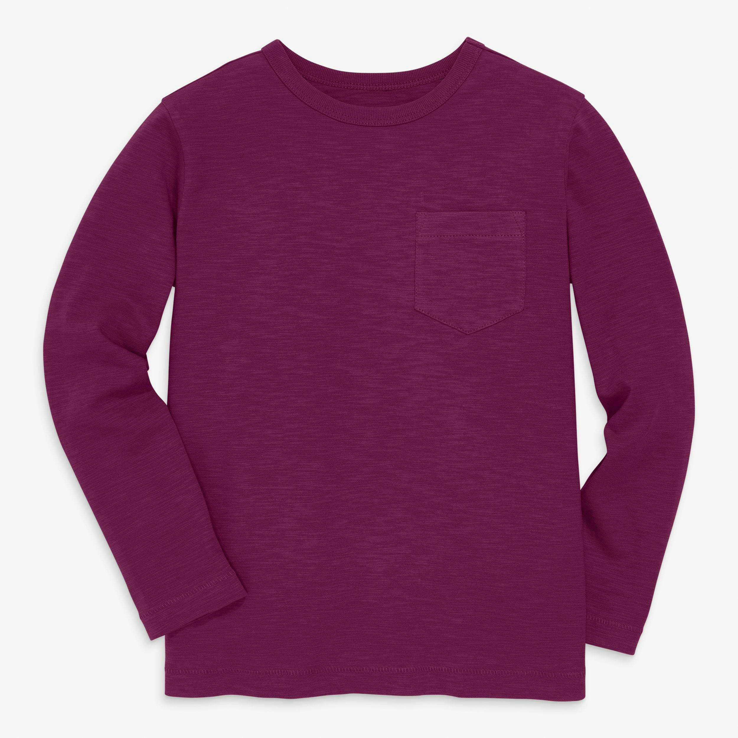 Kids long sleeve slub pocket tee