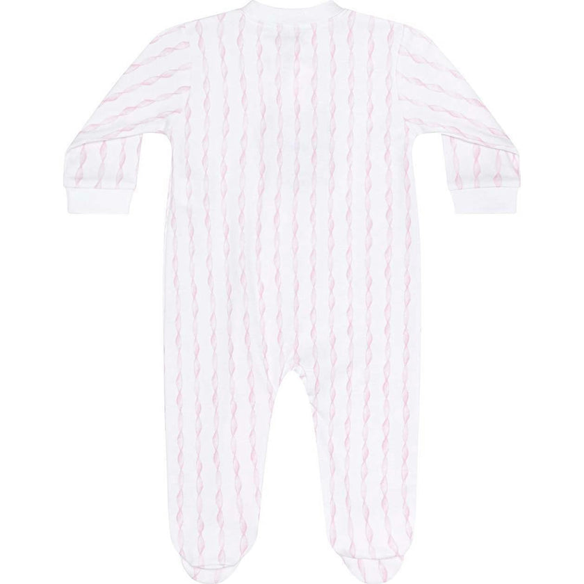 Pink Twirls Zipper Footie