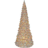 15.5-Inch Battery Operated LED Silver Iridescent Tabletop Christmas Tree