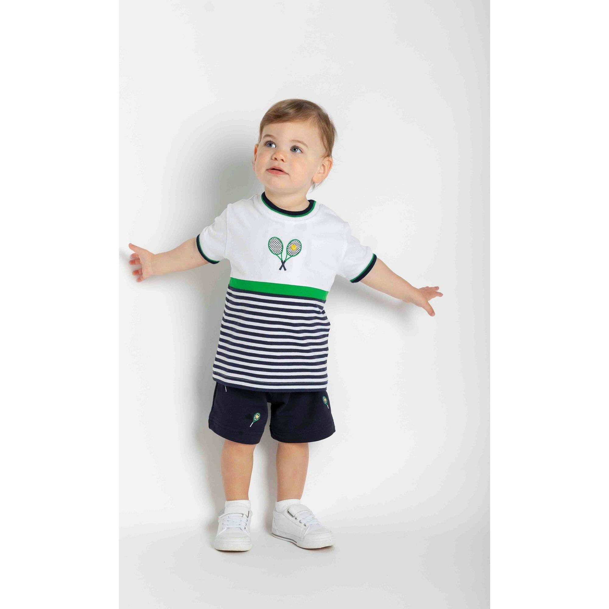 Knit Short Set with Tennis Rackets