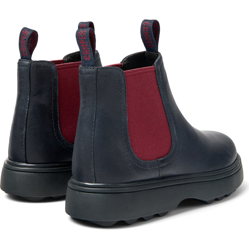 Kids Norte Leather Lace-Up Boots, Navy