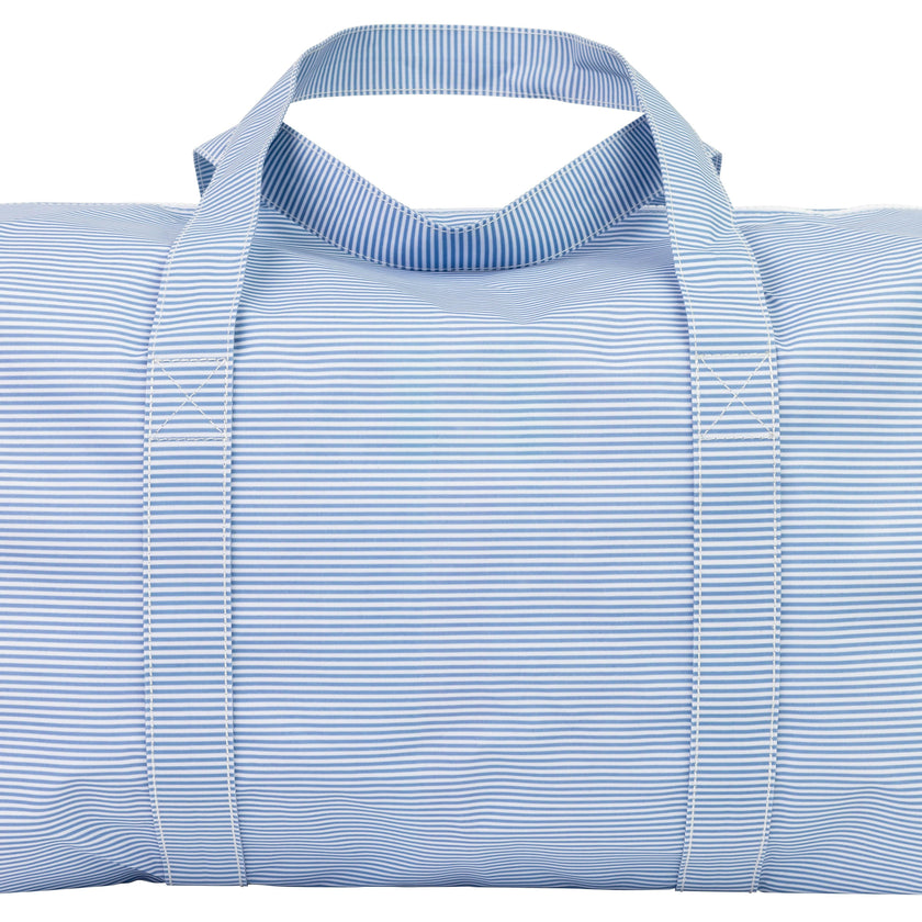 The Duffle Bag in Navy Mini Stripe