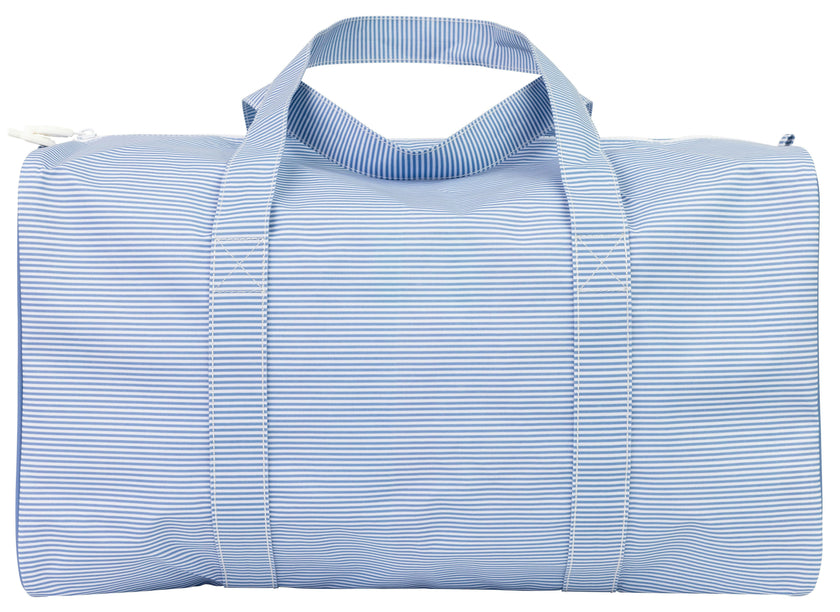 The Duffle Bag in Navy Mini Stripe