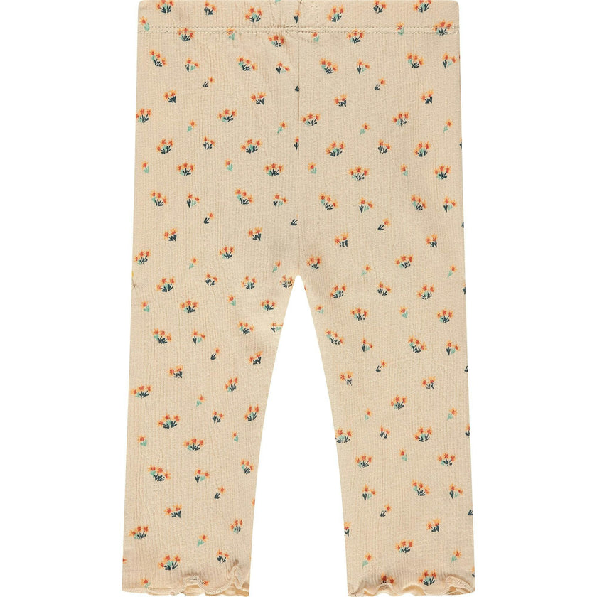 Ribbed Allover Floral Print Leggings