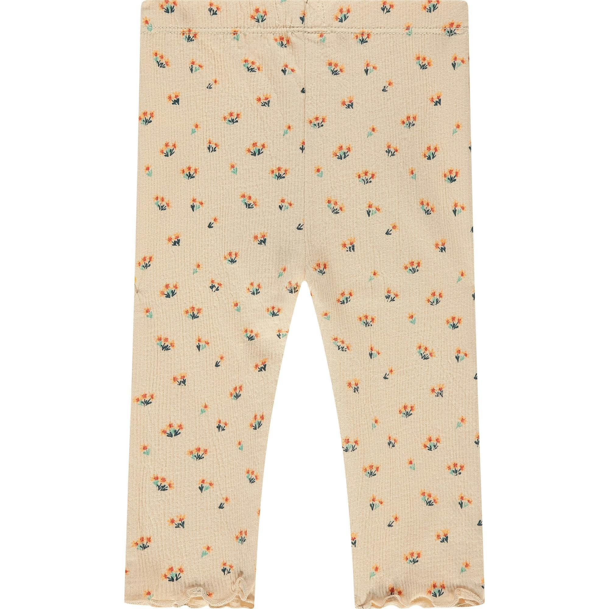 Ribbed Allover Floral Print Leggings