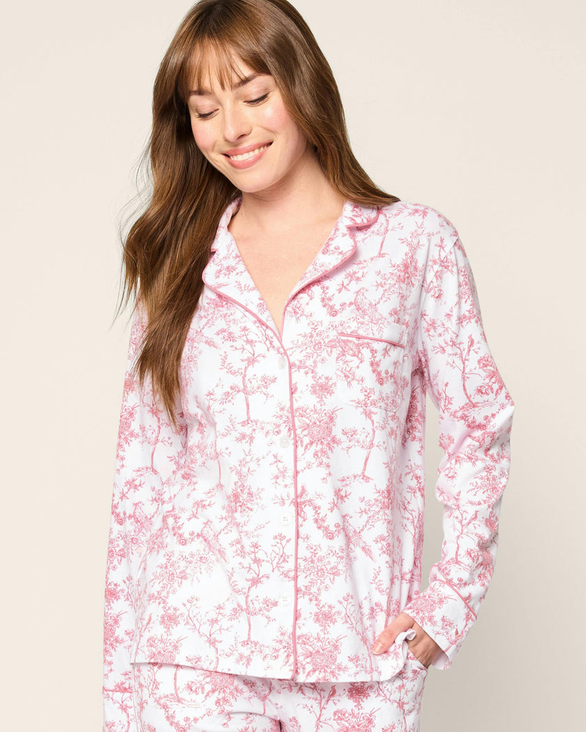 Women's Pima Pajama Set in Pink Timeless Toile