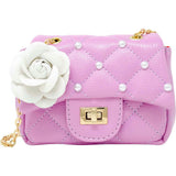 Classic Quilted Flower Pearl Handbag