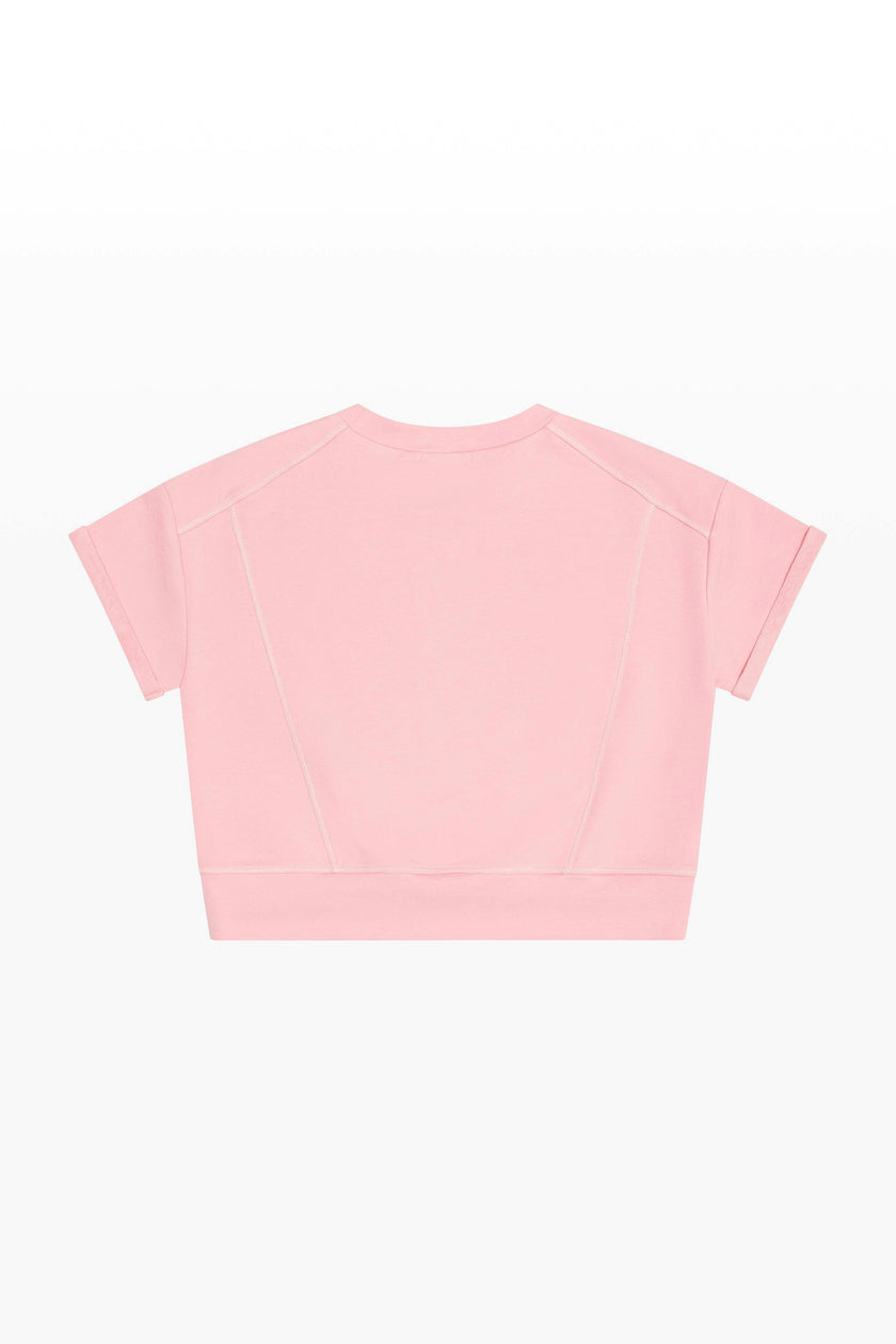 French Terry Rollup Sleeve Waistband Tee