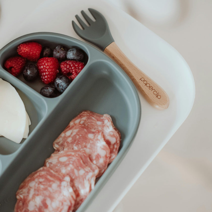 Silicone & Wooden Spoon & Spork Set