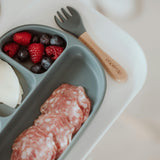 Silicone & Wooden Spoon & Spork Set