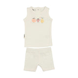Fruity Friends Print 2-Piece Tank & Short Set