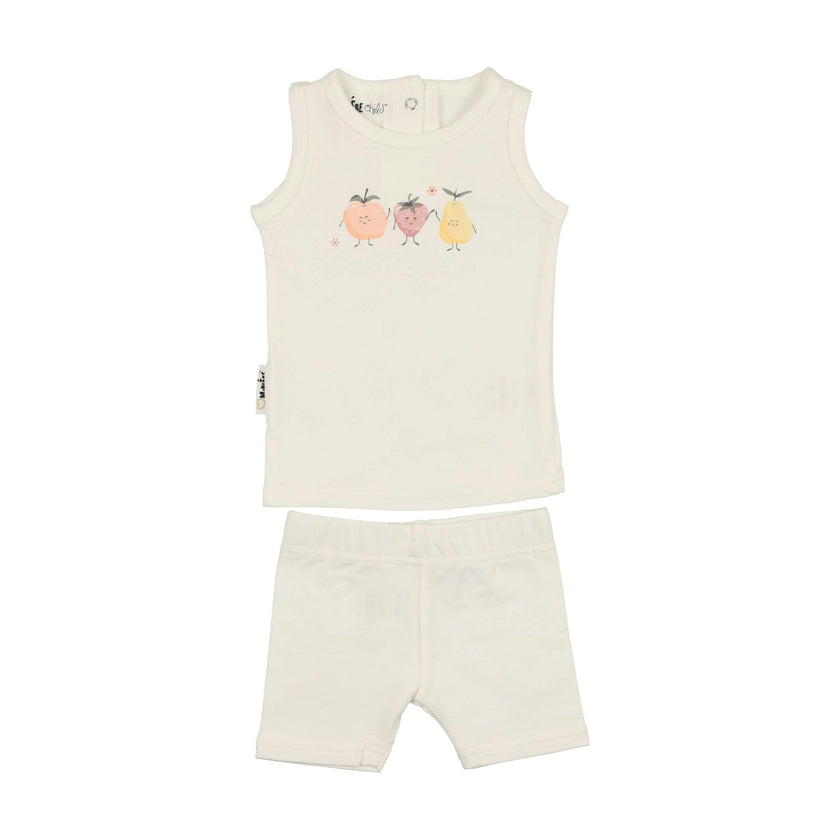 Fruity Friends Print 2-Piece Tank & Short Set