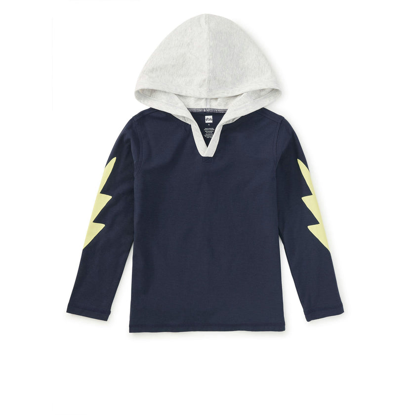 Bolt Sleeves Happy Hoodie, Indigo