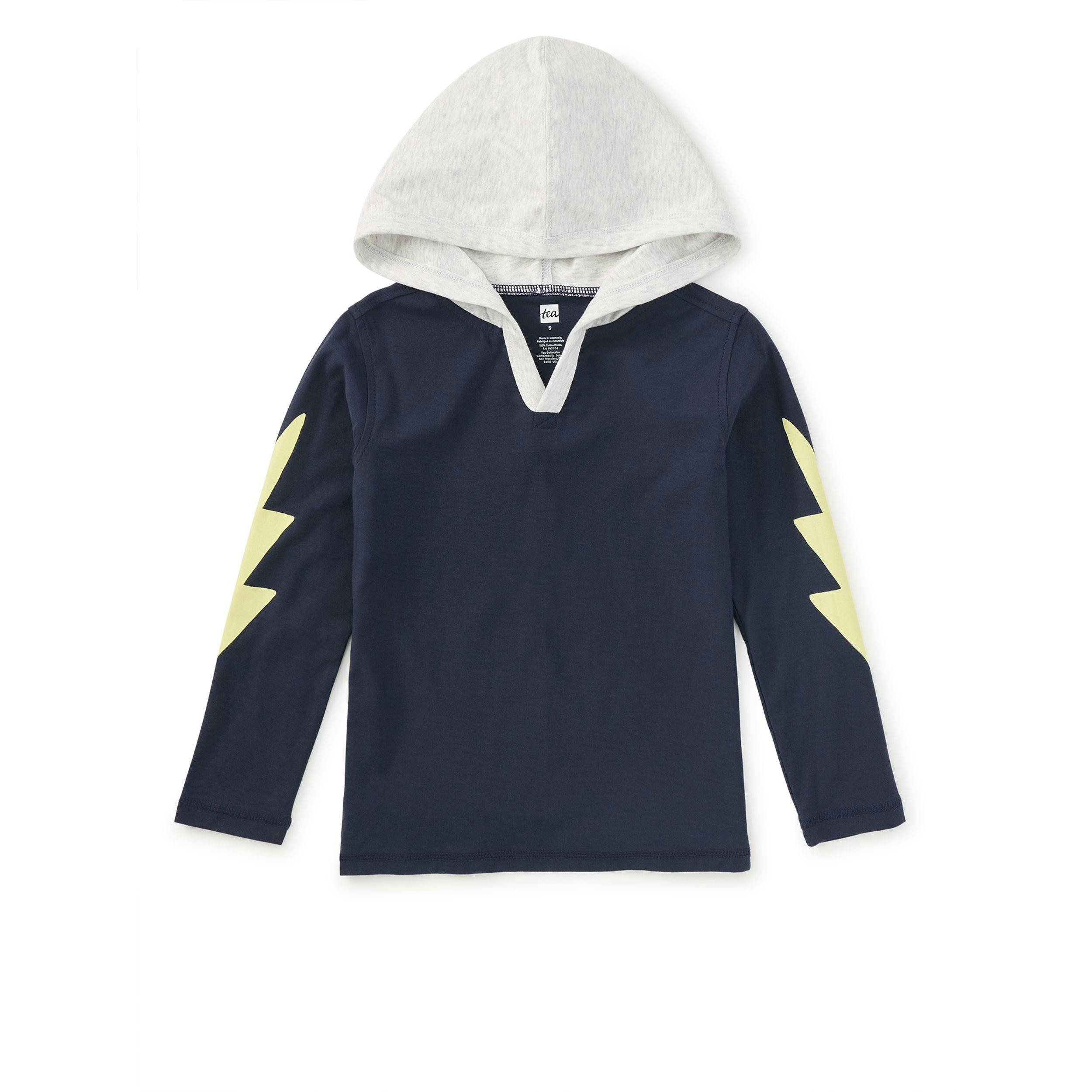 Bolt Sleeves Happy Hoodie, Indigo