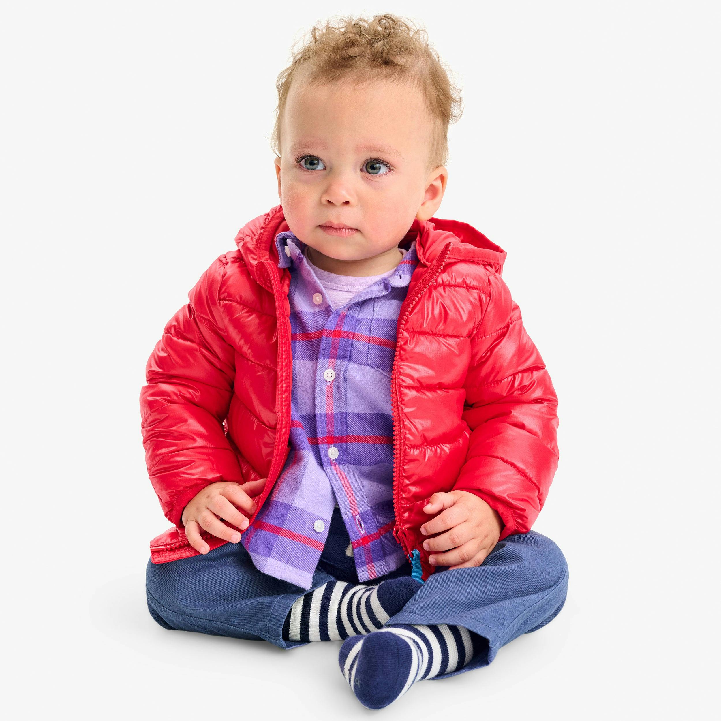 Baby lightweight puffer jacket in solids
