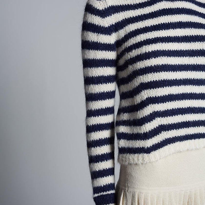 AVA STRIPE SWEATER | IVORY + NAVY
