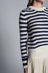 AVA STRIPE SWEATER | IVORY + NAVY