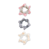 Pearl Cluster Bow Scrunchie Set