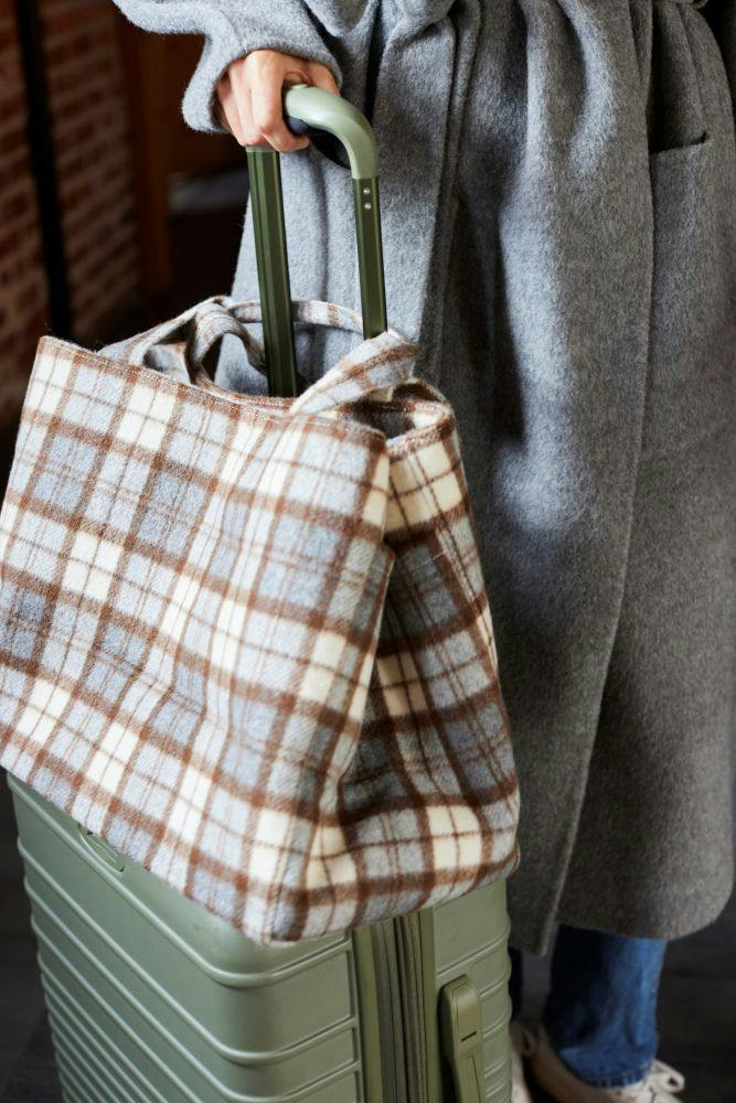 Plaid Airplane Tote