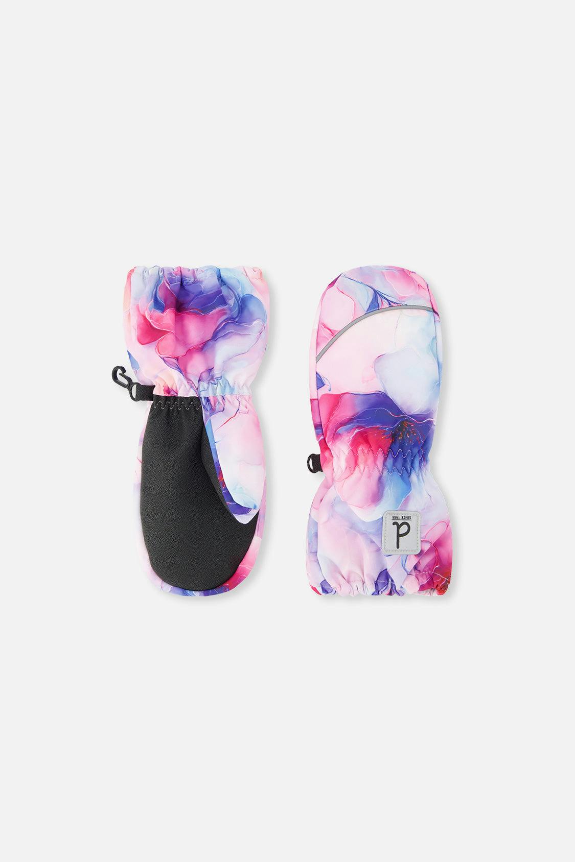 Play Baby Winter Mittens Mauve Flower Print