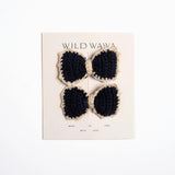 Knitted Bows Clip Set in Navy
