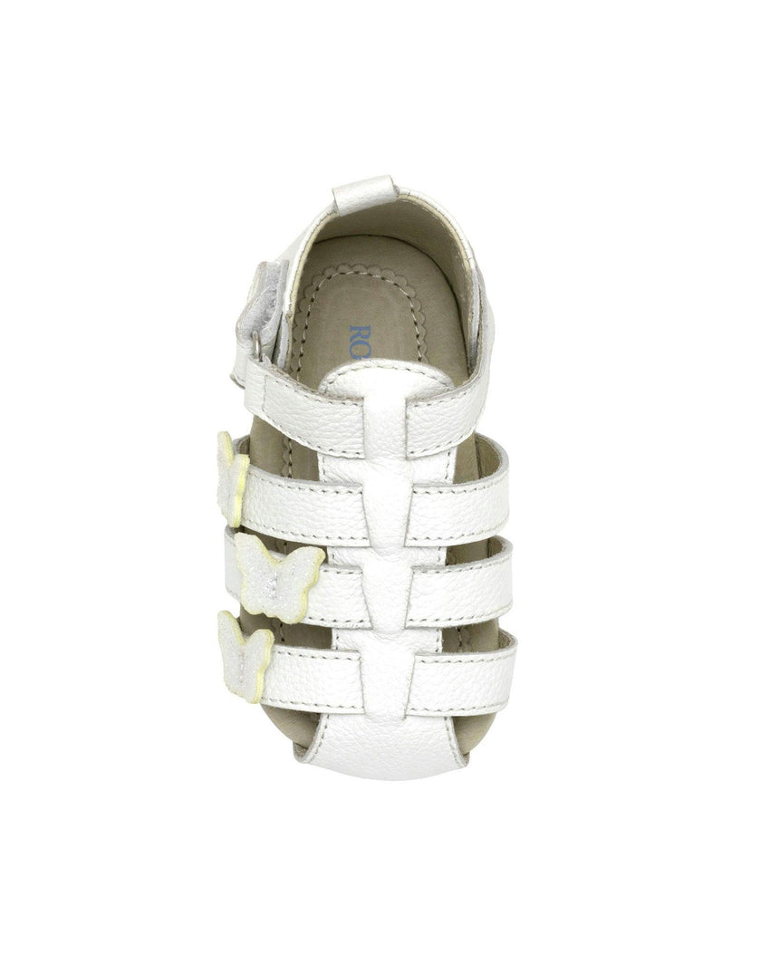 Mariposa White Leather Sandal