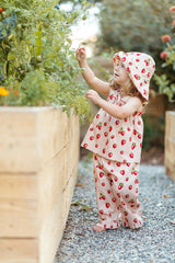 Strawberry Wide Brim Sun Bonnet
