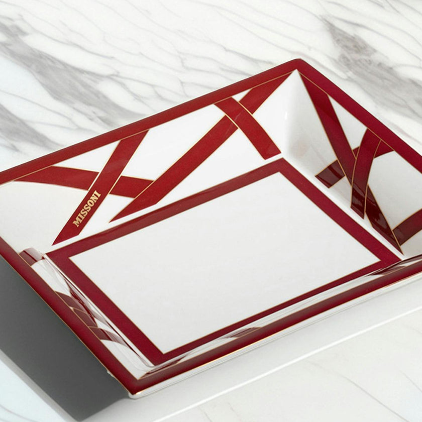 NASTRI BORDEAUX Luxury Box Rectangular Tidy Tray Large - 21,4*17,2 cm