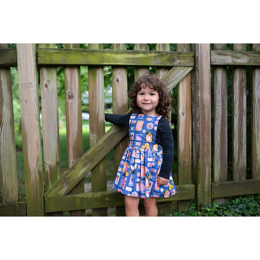 Pinafore Dress in Tin Can Flowers