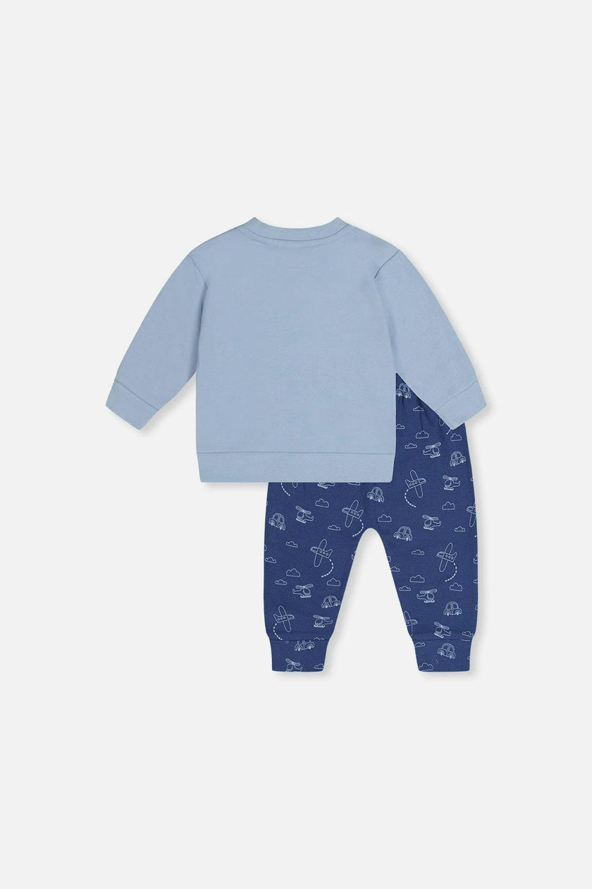 Organic Cotton Pants And Top Set Sky Blue