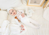 Assymetrical Leaves Footie and Beanie Set