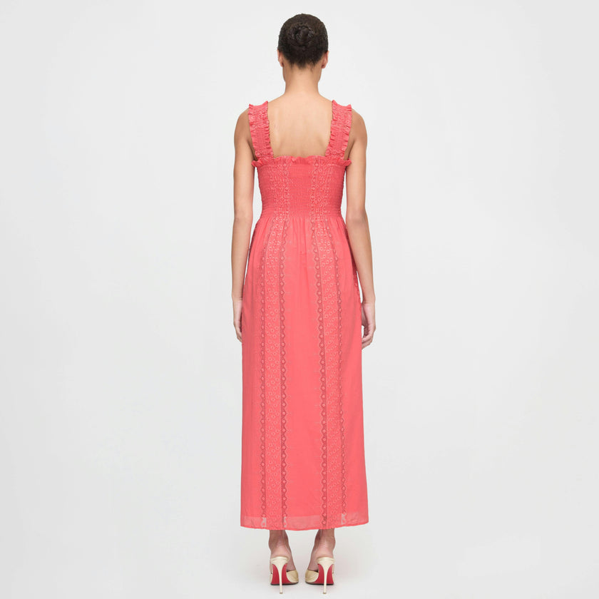 The Rosetta Nap Dress - Coral Voile Broderie