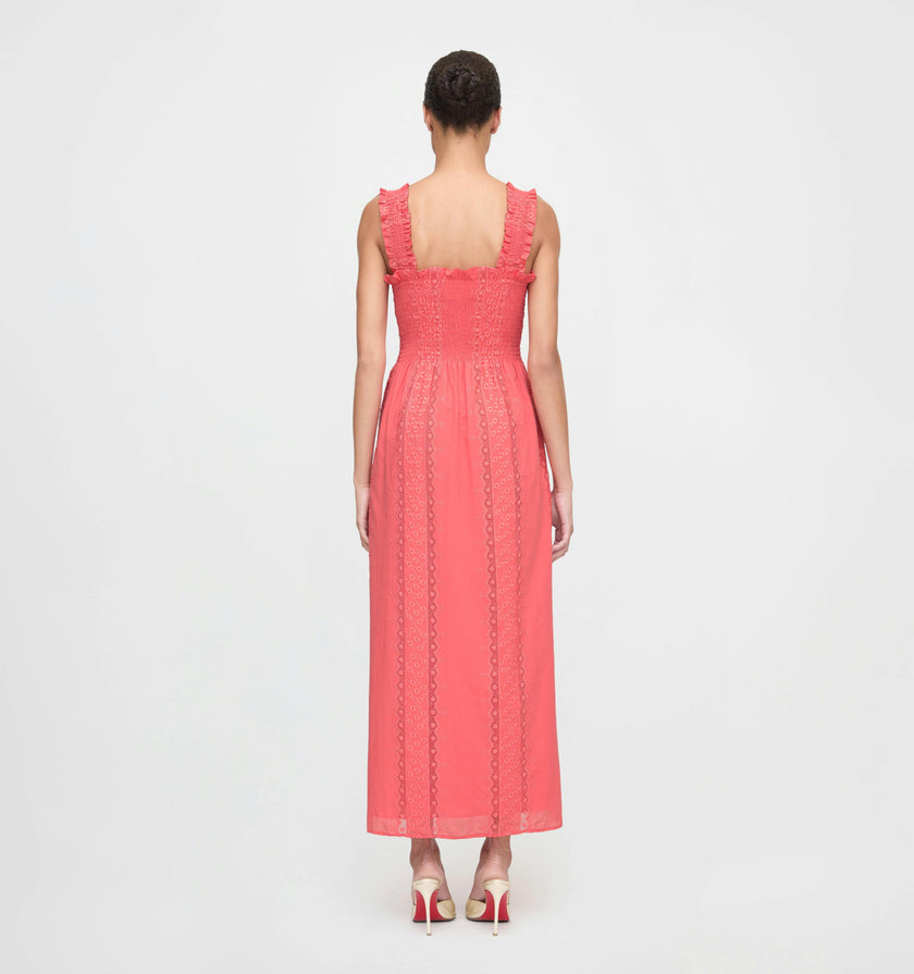 The Rosetta Nap Dress - Coral Voile Broderie