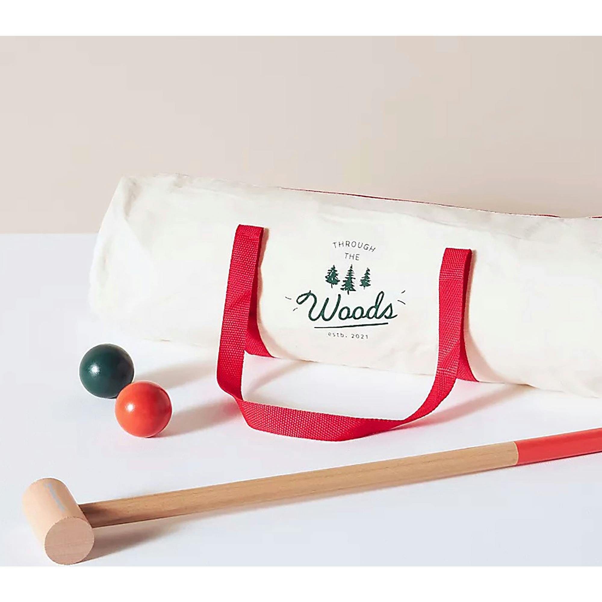 Through The Woods Two-Player 11-Piece Croquet Set with Travel Storage Bag