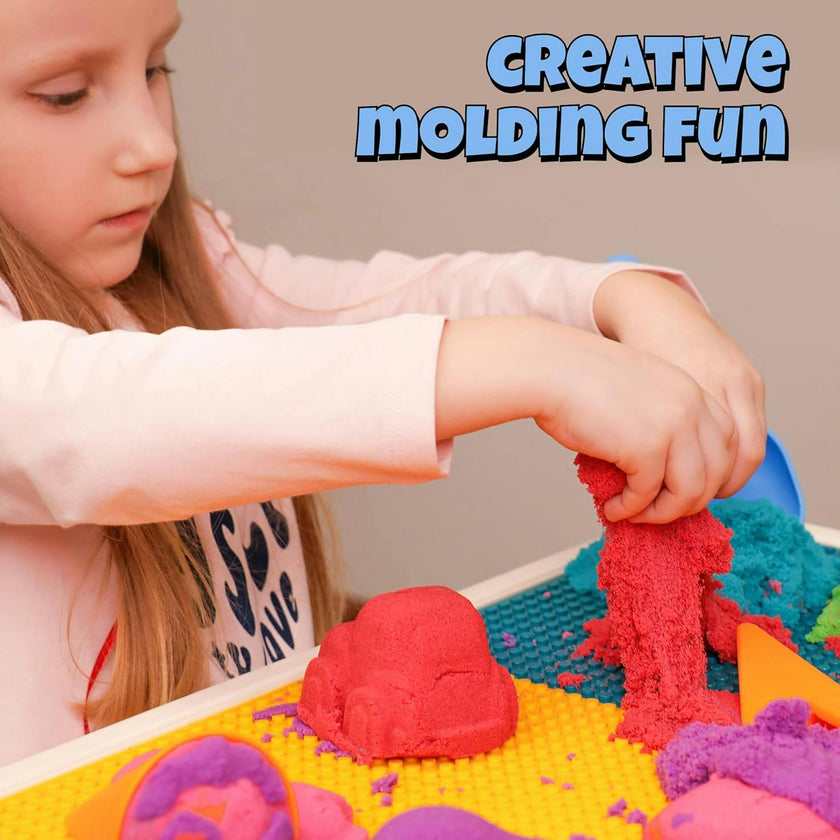 Sleepah Play Sand Sensory Sand Set for Boys & Girls Age 3-8 No Mess Never Dries Out Toy Perfect for Shaping Squeezing Scooping Rolling Molding  36p Set 5 Colors